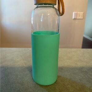 Aqua Glass Water Bottle with Sleeve